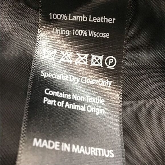 Lab London Black Leather Moto Biker Jacket  Lattice Sleeve Size Medium - Picture 10 of 10